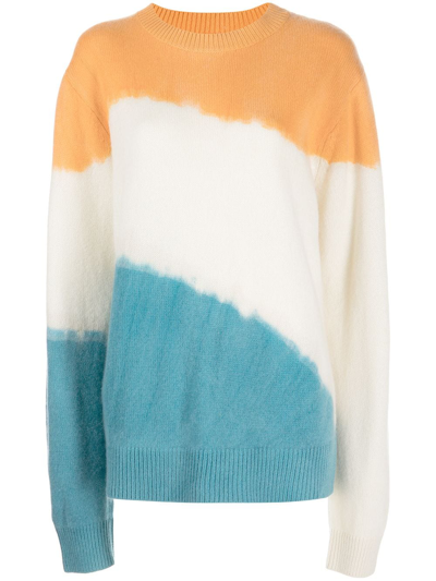 Shop The Elder Statesman Blot Crew Cashmere Jumper In Blau