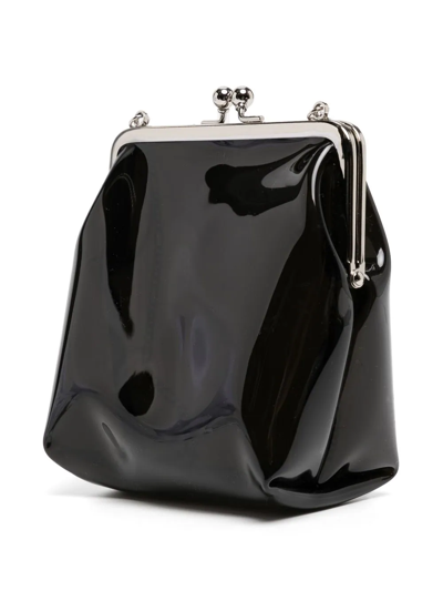 Shop Yohji Yamamoto Faux-patented Leather Mini Bag In Schwarz