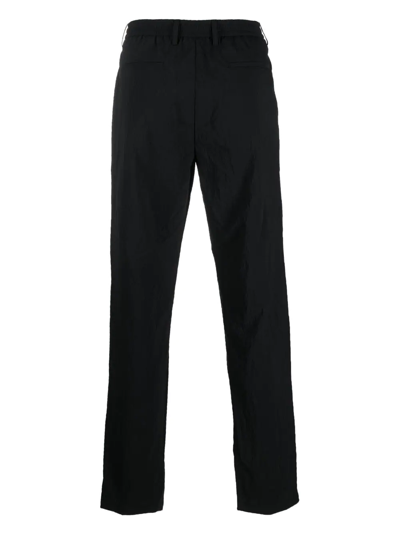 Shop Theory Cotton Straight-leg Trousers In Schwarz