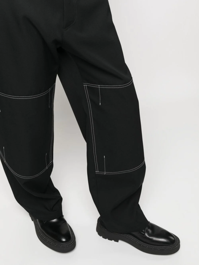 Shop Oamc High-waist Straight-leg Trousers In Schwarz