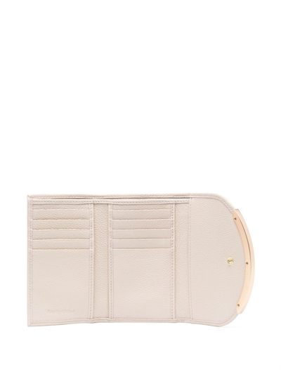 Shop See By Chloé Leather Engraved-logo Purse In Nude