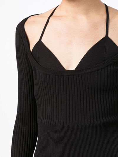 Jonathan Simkhai Core Jayline Layered Top In Black