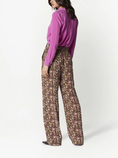 AESLIN 真丝花卉印花长裤