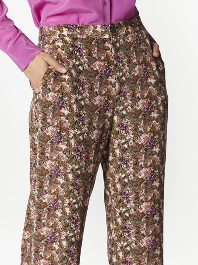 Shop Equipment Aeslin Floral-print Silk Trousers In Braun