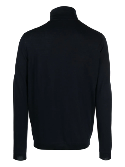 Shop Goes Botanical Roll-neck Knit Jumper In Blau