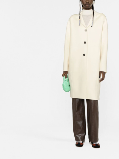 Shop Loewe Anagram Single-breasted Coat In Nude