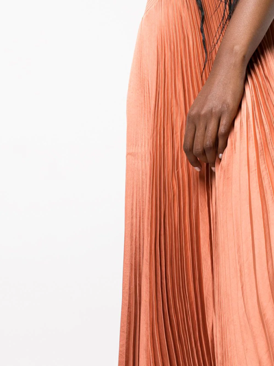 A.l.c Renzo Ii Asymmetric Pleated Midi-dress In Orange
