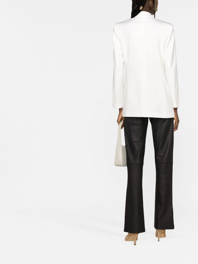 Alberta Ferretti Structured Double-breasted Button Blazer In Nude