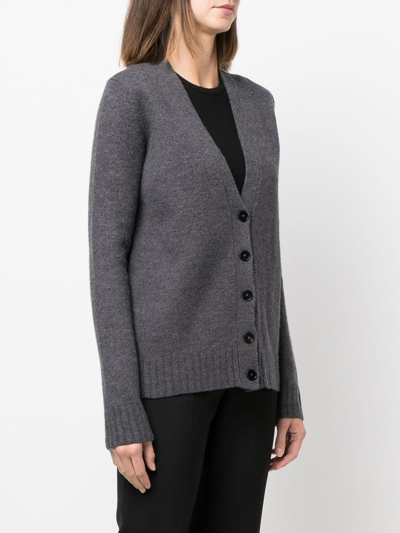Jil Sander V-neck Wool Cardigan In Grey