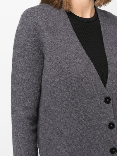 Jil Sander V-neck Wool Cardigan In Grey