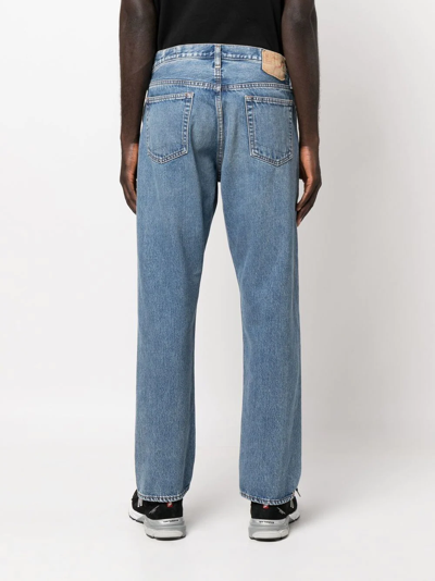 Shop Orslow Straight-leg Mid-rise Jeans In Blau