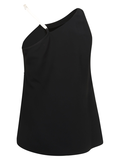 Shop Givenchy Asymmetric Strap Top In Black