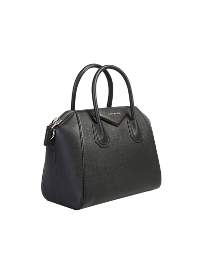 Shop Givenchy Small Leather Antigona Bag In Black
