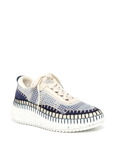 Shop Chloé Nama Mesh Sneakers In Multicolour