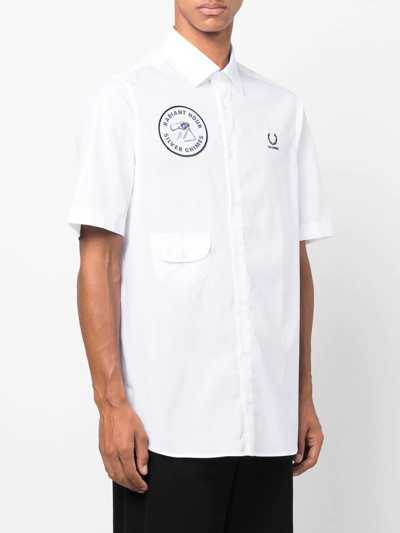 Shop Fred Perry Patch-detail Short-sleeve Shirt In Weiss