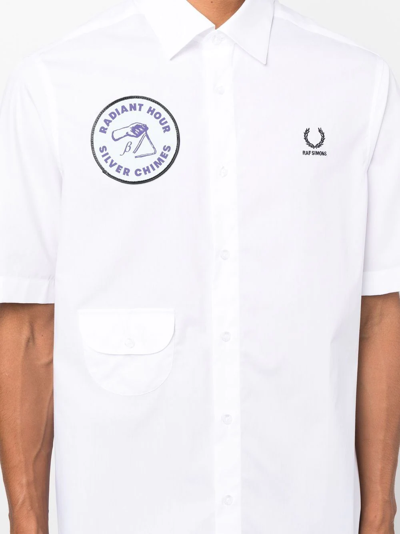 Shop Fred Perry Patch-detail Short-sleeve Shirt In Weiss