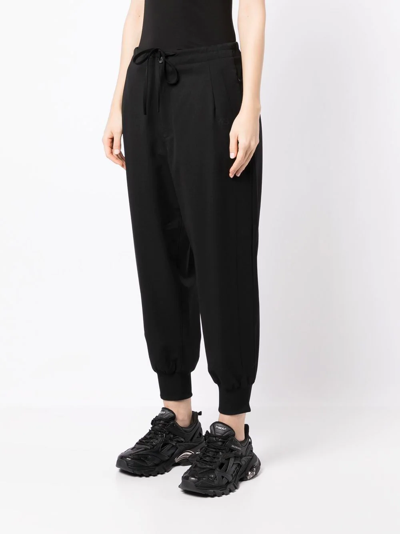 Shop Y-3 Logo-print Wool Track-pant In Schwarz