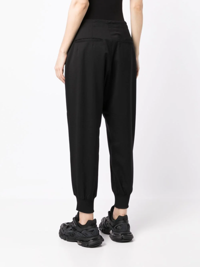 Shop Y-3 Logo-print Wool Track-pant In Schwarz