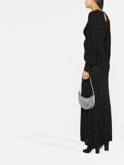 Shop Del Core Balloon-sleeve Maxi Dress In Schwarz