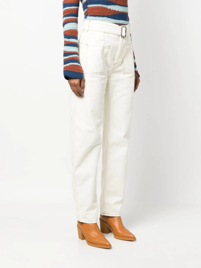 Shop Etro Straight-leg Cargo Trousers In Weiss
