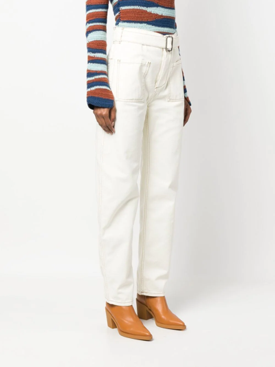 Etro White Straight Leg Cargo Trousers In Weiss