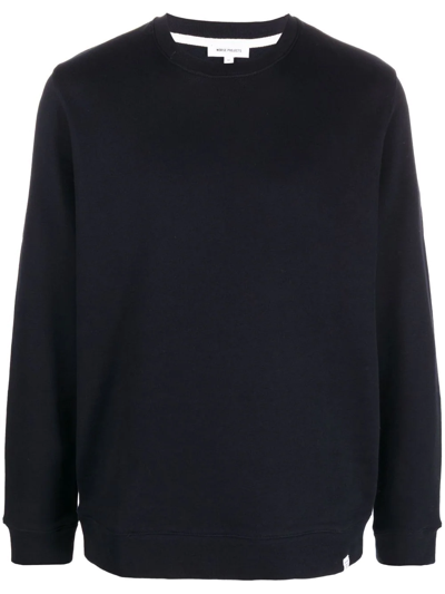 Shop Norse Projects Crew-neck Long-sleeve Jumper In Blau