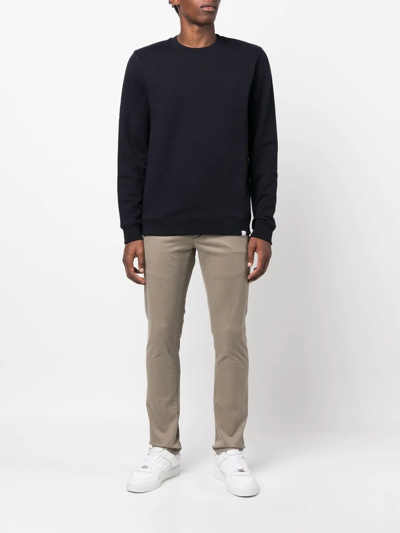 Shop Norse Projects Crew-neck Long-sleeve Jumper In Blau