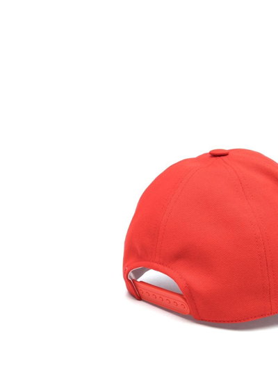 Shop Courrèges Logo-patch Cap In Rot