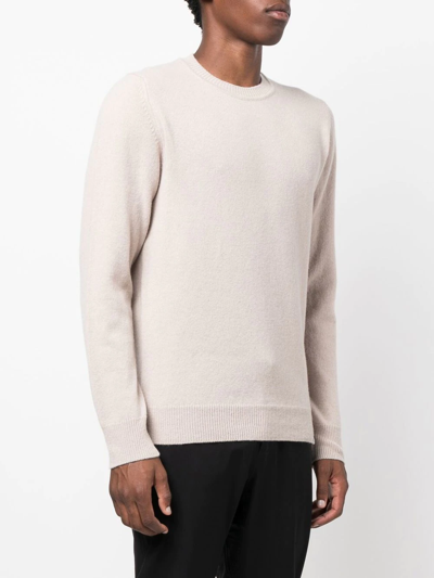 Shop Norse Projects Crew-neck Long-sleeve Jumper In Nude