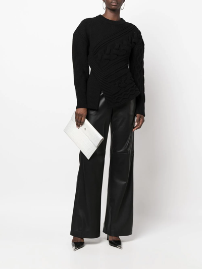 Alexander Mcqueen Asymmetric Wool Jumper In Schwarz
