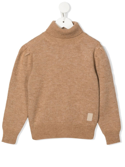 Shop Eleventy Logo-patch Roll-neck Jumper In Nude