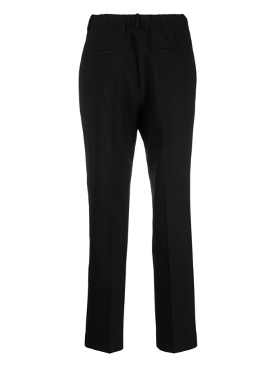 Shop Incotex Cropped Virgin-wool Trousers In Schwarz