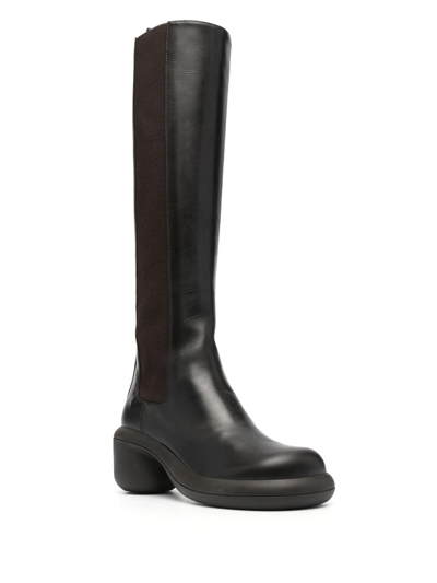 Shop Jil Sander Knee-high Leather Boots In Braun