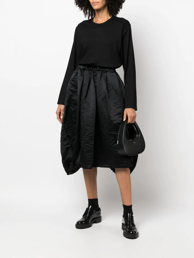 Shop Comme Des Garçons Comme Des Garçons Flared Midi Skirt In Schwarz