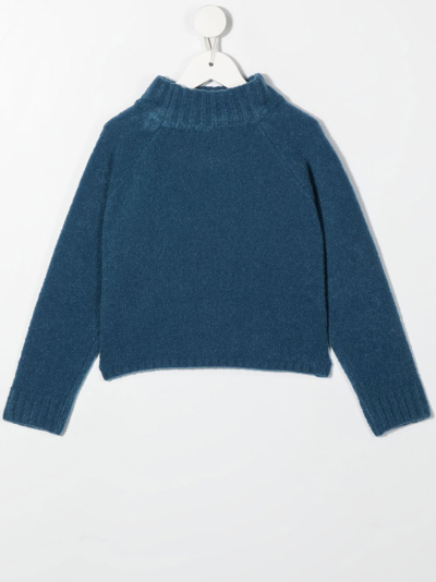 Shop Simonetta Mock-neck Knitted Jumper In Blau