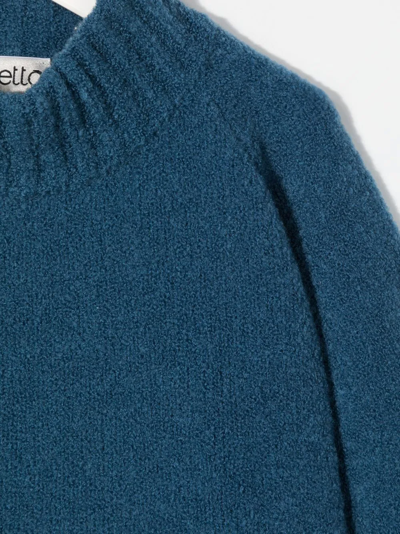 Shop Simonetta Mock-neck Knitted Jumper In Blau