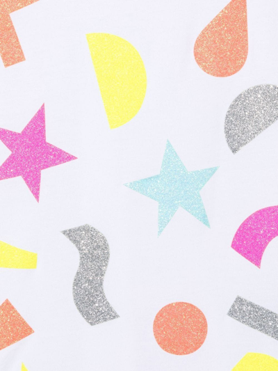 Shop Stella Mccartney Graphic-print Glitter T-shirt In Weiss