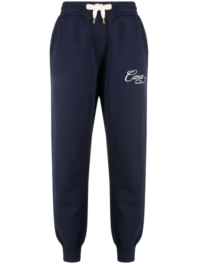 Shop Casablanca Caza Embroidered Track Pants In Blau