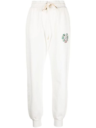 Shop Casablanca Embleme De Cygne Embroidered Track Pants In Weiss