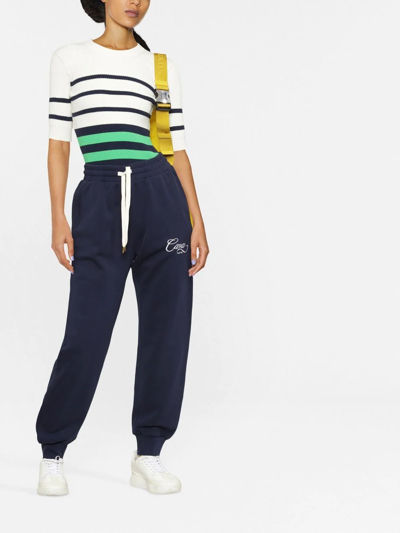 Shop Casablanca Caza Embroidered Track Pants In Blau