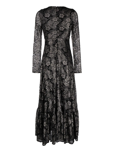 Shop Antonio Marras Crocheted-lace Long-sleeve Dress In Schwarz