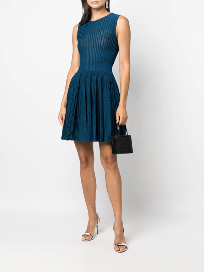 Shop Antonino Valenti Sleeveless Shift Dress In Blau