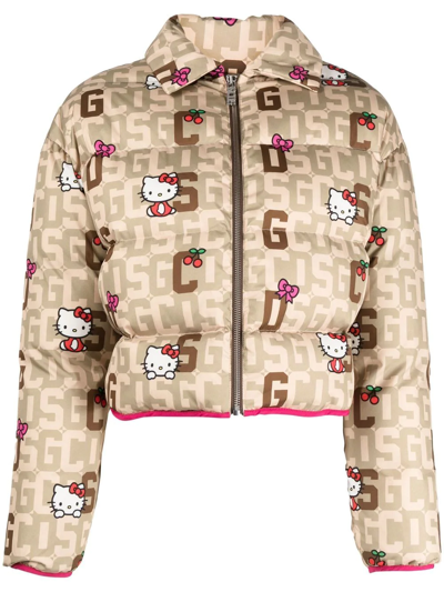 Gcds monogram-print Cropped Puffer Jacket - Farfetch