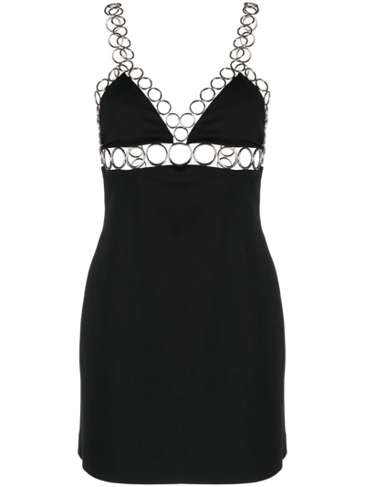 Shop Coperni Chain-link Mini Dress In Schwarz