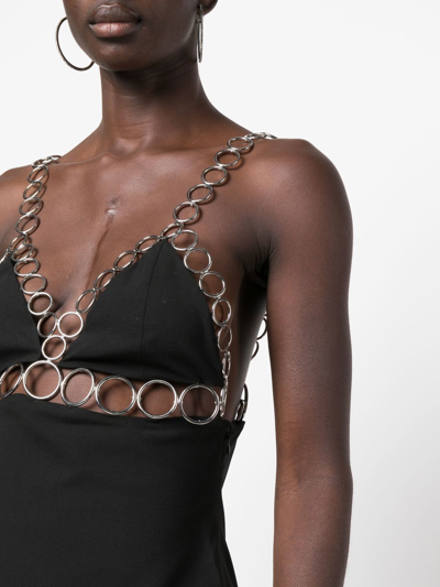 Shop Coperni Chain-link Mini Dress In Schwarz