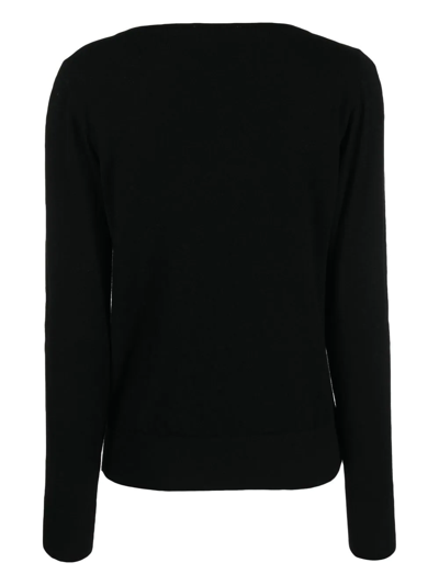 Shop Bruno Manetti Crew-neck Knitted Top In Schwarz