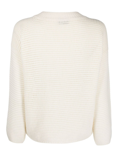 Shop Bruno Manetti Crew-neck Knitted Top In Weiss