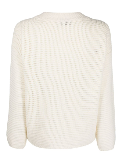 Bruno Manetti Crew-neck Knitted Top In Weiss