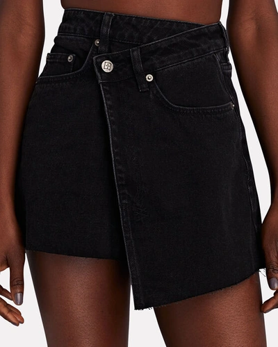 Shop Ksubi Rap Denim Mini Skirt In Noir
