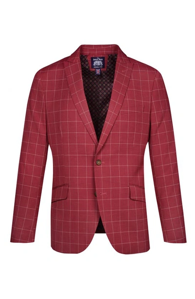 Shop Savile Row Co Windowpane Suit In Red